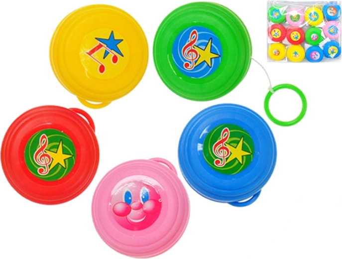 Yo-yo en plastique 5,5 cm – 5 couleurs, lot de 12 pièces en sachet