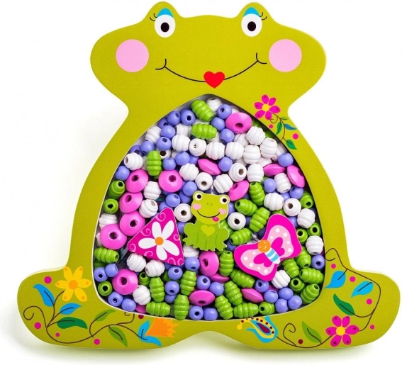 Houten kralen om te rijgen - kikker