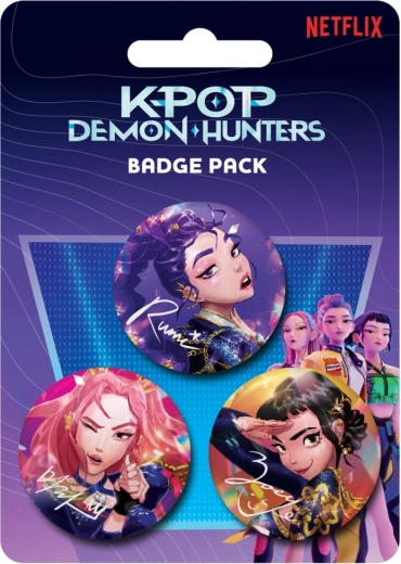 Set de badges K-pop Demon Hunters – 3 pièces