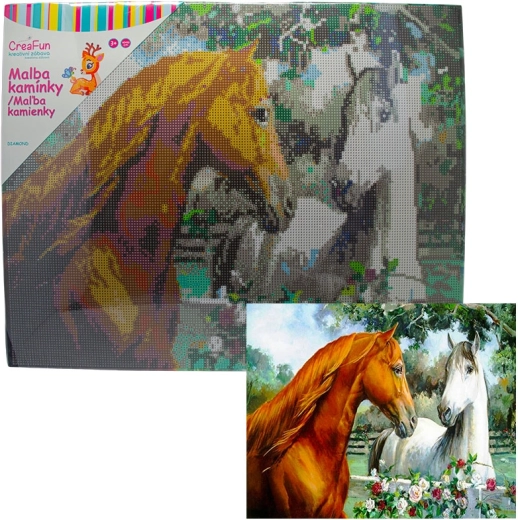 Diamantschilderen paarden 40 × 50 cm