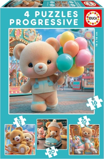 Educa puzzle Ourson 4-en-1 – puzzle progressifs pour enfants (12, 16, 20, 25 pièces)