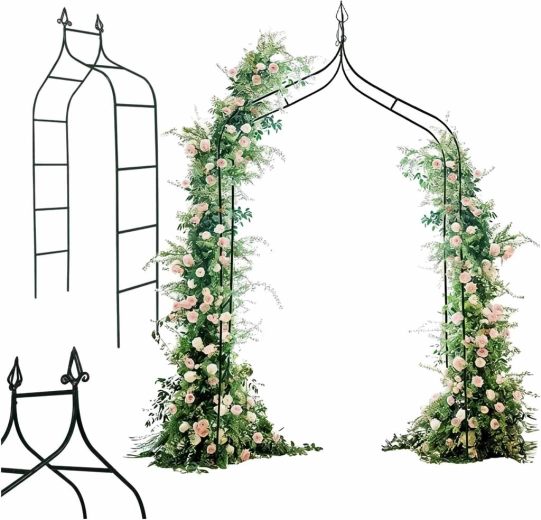 pergola de jardin en métal avec pointes pour plantes grimpantes 265 cm