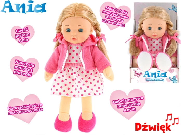 Interactive doll Ania speaking Polish 31 cm