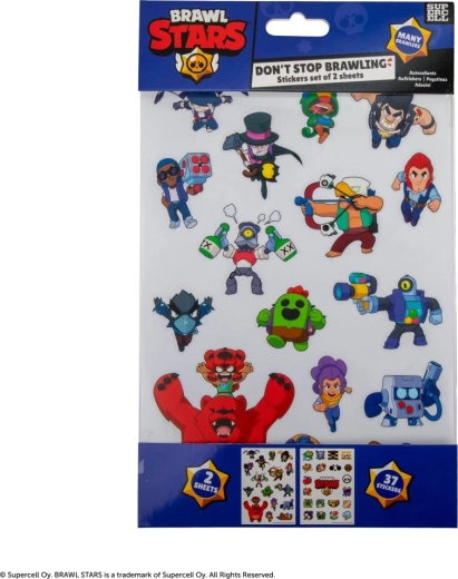 Autocollants Brawl Stars – lot de 37 motifs, 2 planches