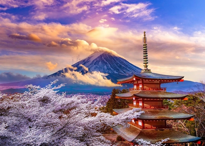 Puzzle Mont Fuji au printemps, Japon – 1000 pièces