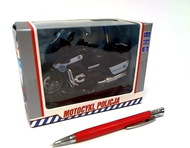 Moto de police avec lumière et son 13 cm