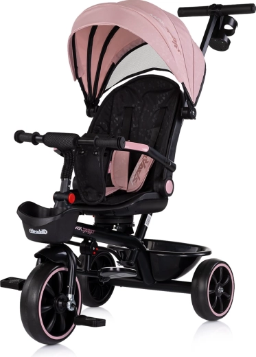 Children's tricycle with canopy 2-in-1 Powder Pink CHIPOLINO Max Sport