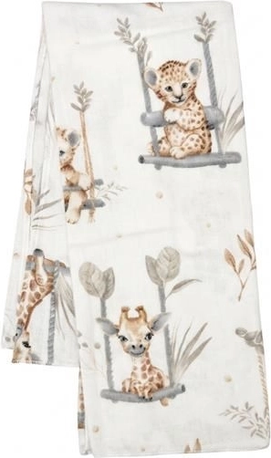 Lange en flanelle imprimé New Baby Zoo beige