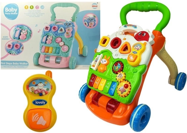 Educational baby walker with piano