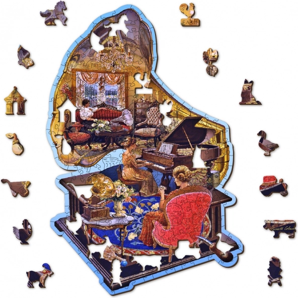 Wooden Puzzle Cozy Gramophone – 250 Pieces, Eco-friendly