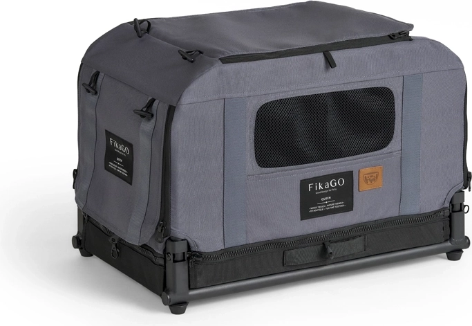 Opvouwbare transportkennel FIKAGO Queen XS, grijs