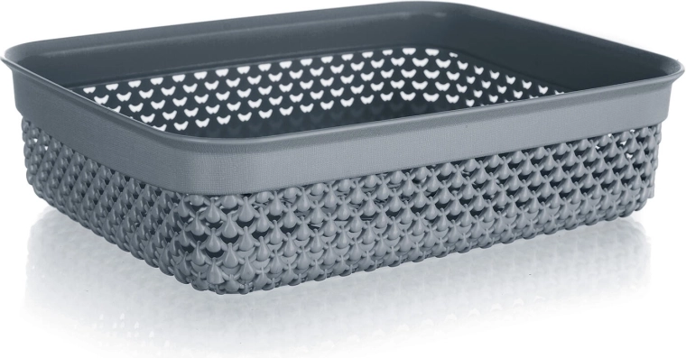 Plastic storage basket 2.2 l anthracite 24.5 × 19.5 × 6 cm