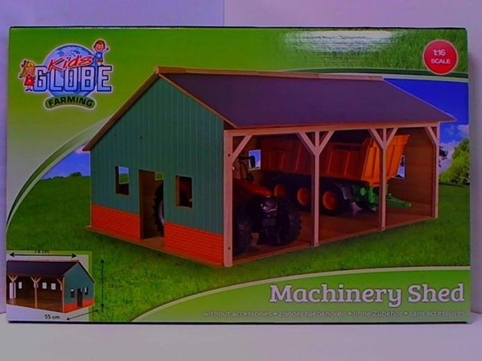Garage en bois pour trois tracteurs 1:16