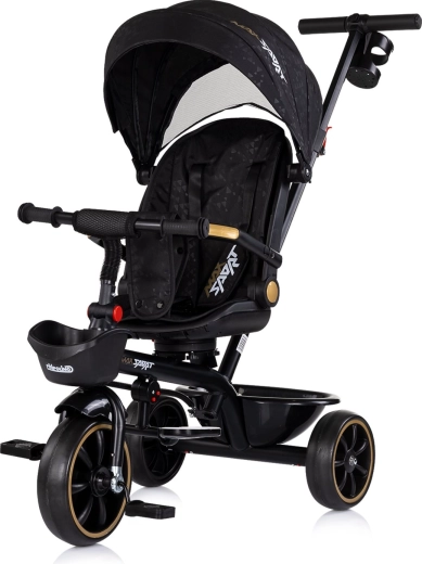Tricycle enfant 2-en-1 avec capote CHIPOLINO Max Sport Noir