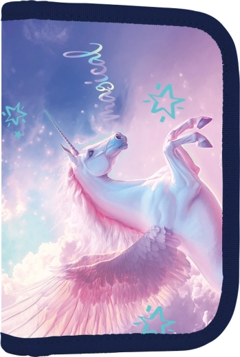 Single-compartment school pencil case with 2 flaps Pegas