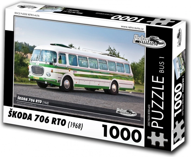 Puzzle RETRO-AUTA : autobus ŠKODA 706 RTO (1968) – 1000 pièces