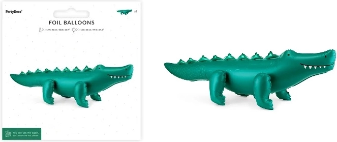 Standing foil balloon crocodile 126 × 36 cm