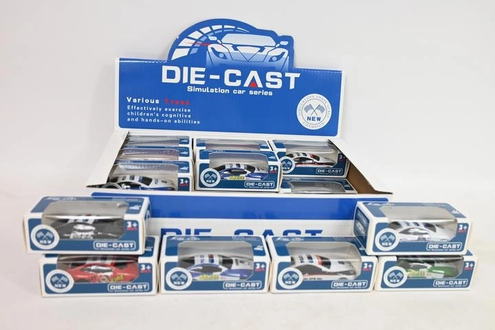Petites voitures à propulsion mécanique en présentoir de vente (24 pcs)