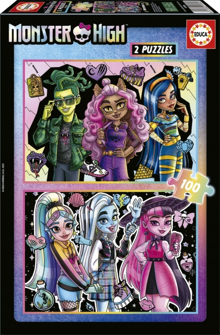 Puzzle Educa Monster High 2×100 pièces