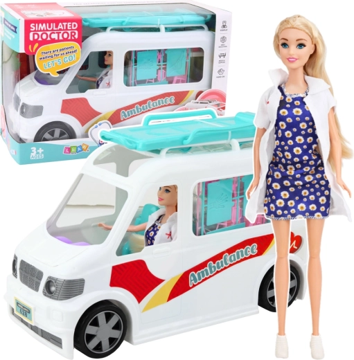 2-in-1 Mobile Ambulance Transforming into a Hospital with Doctor Doll