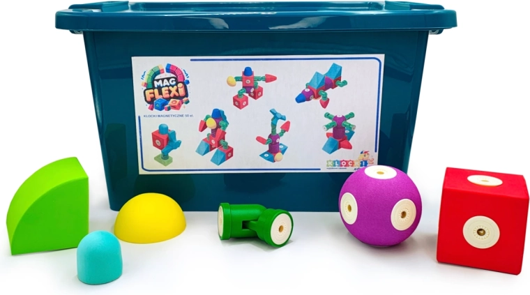 Blocs de construction en mousse magnétiques MagFlexi – 50 pièces
