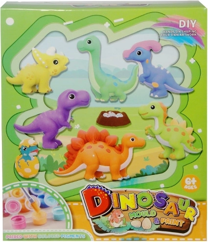 Creative Set: Plaster Dinosaur Casts for Coloring