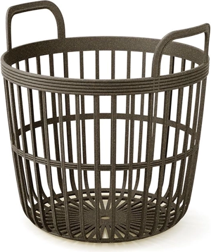 Zoe Basket Eco Wood handled basket 41.9 cm – coffee