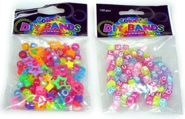 Creative bead and elastic band set in an organizer