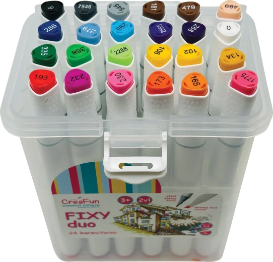 CreaFun feutres Duo en boîte 24 couleurs