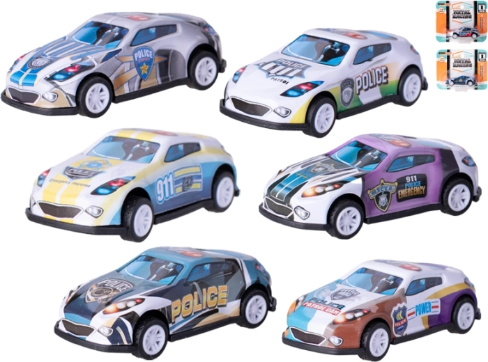 Metalen sportautootje met terugtrekmotor 6,5 cm