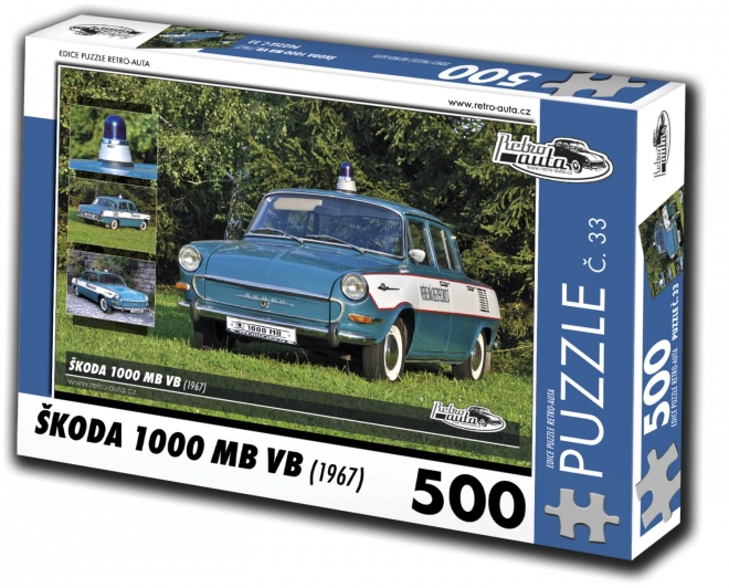Puzzle Retro-voitures Škoda 1000 MB VB (1967) 500 pièces