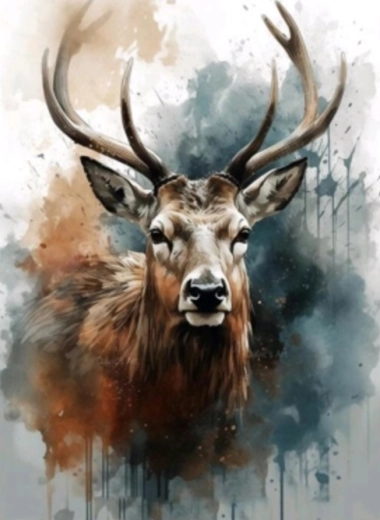 Diamond Painting – Watercolor Deer 30 × 40 cm