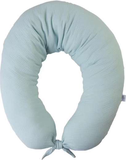 Babymatex voedingskussen van mousseline Moon, licht turquoise, 260 cm
