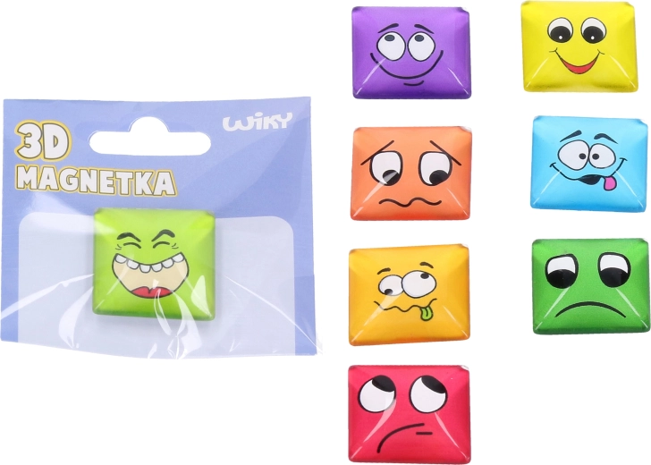 Glazen magneet gezicht 3 cm – mix van kleuren en smileys