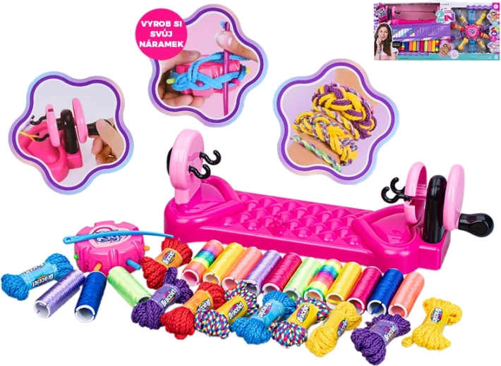 Bracelet Weaving Kit with Loom and Colorful Strings