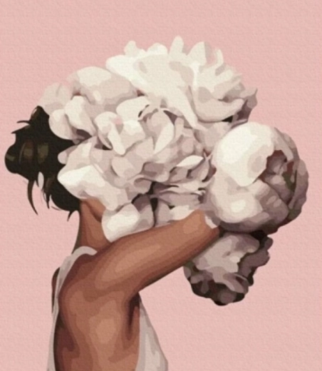 Diamantschilderen – abstract hoofd in de wolken 30 × 40 cm