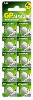 GP Alkaline-Knopfzellen LR54/AG10 1,5 V – Packung mit 10 Stück