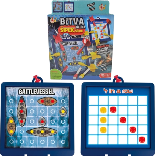 Studo Games bataille de fléchettes – jeu magnétique recto‑verso 4 à la suite et bataille navale