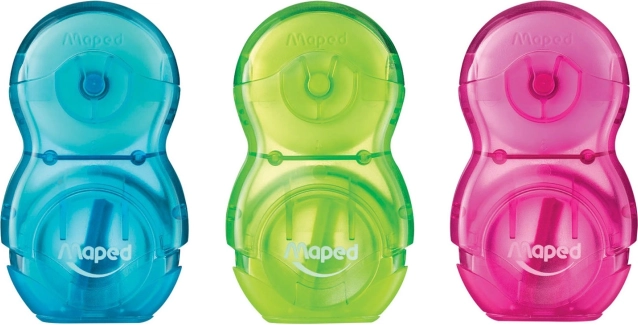 MAPED pencil sharpener with eraser (assorted colors)