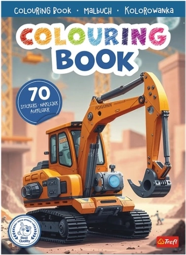 Kleurboek met bouwmachines en stickers