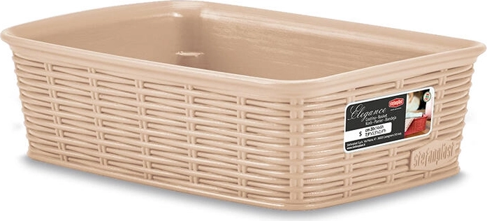 Elegance Basket beige 20 × 14 × 6 cm plastic