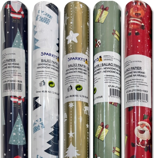 Wrapping paper with Christmas motifs 200 × 70 cm