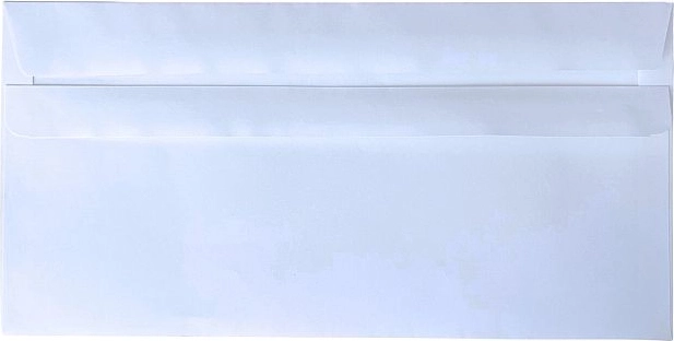 DL self-adhesive envelope without window, white paper envelopes 110 × 220 mm (50 pcs)