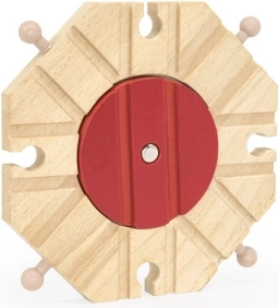 Wooden turntable with 8 exits for a wooden railway