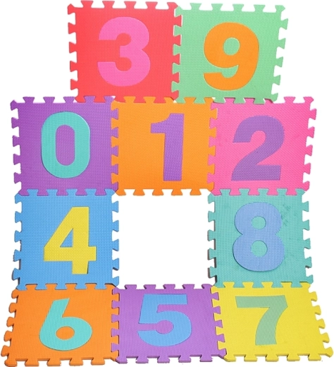 Foam floor puzzle with numbers, 10 pcs, 29 × 29 cm