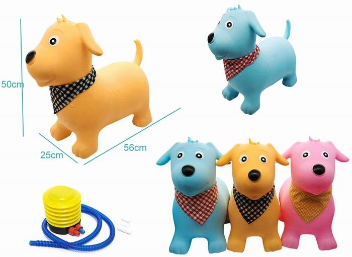 Chien sauteur en caoutchouc avec pompe