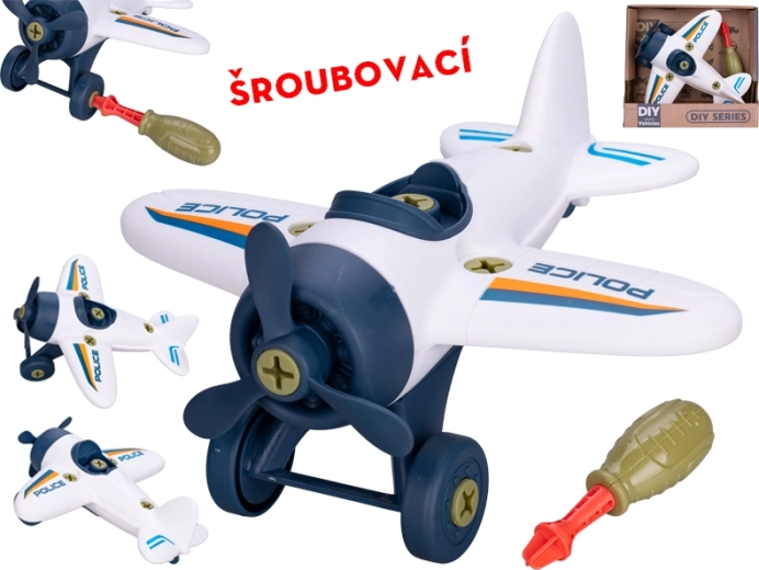 Avion à visser pour enfants 18 cm avec tournevis pour enfant
