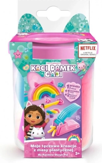 Set met kunststof klei Gabi’s Kattenhuis Mijn Regenboogcreaties - roze beker