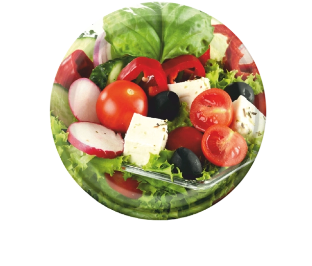 Set of 82 mm canning lids with vegetable motif, 10 pcs