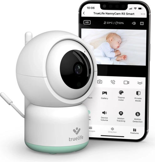 Babyphone vidéo TrueLife NannyCam R3 Smart avec Full HD et Wi‑Fi